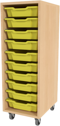 Storix Armoire érable 1 col. 10 tiroirs jaune