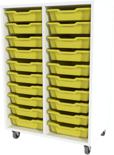 Storix Armoire blanc 2 col. 10 tiroirs jaune