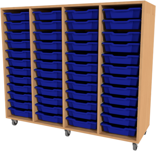 Storix Armoire hêtre 4 col. 12 tiroirs bleu