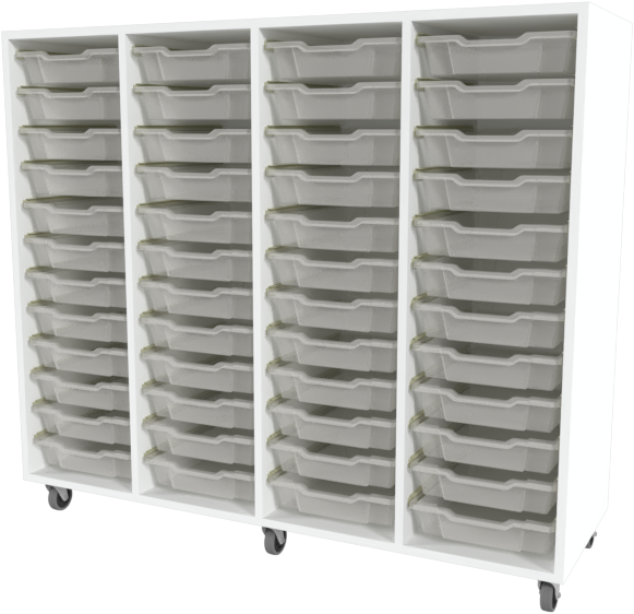 Storix Armoire blanc 4 col. 12 tiroirs transparent