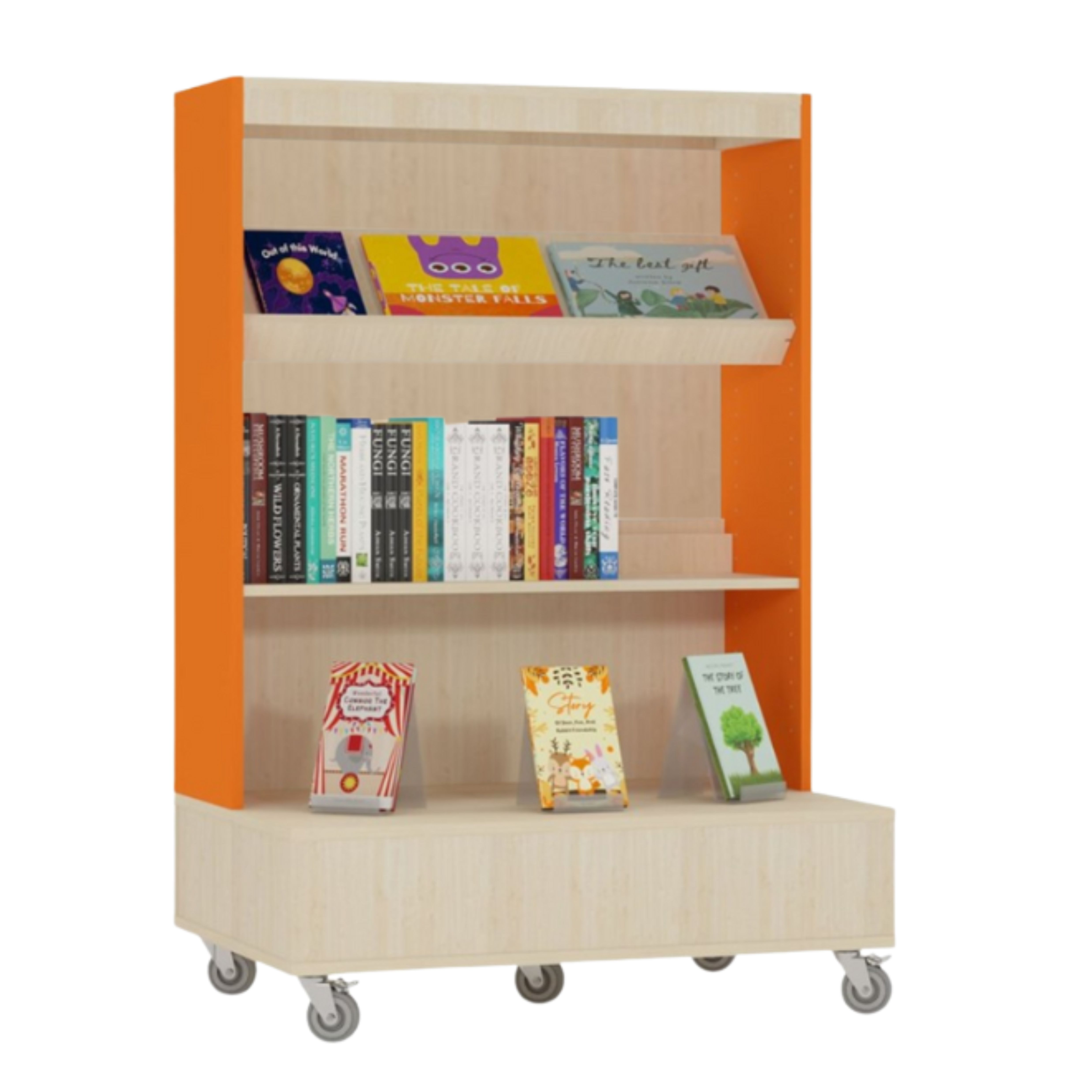 Foxis Junior enkelzijdige boekenkast verrijdbaar -2