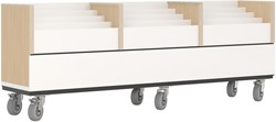 Foxis bibliothèque navigateur simple face L900 x P600 x H1660 mm - érable-orange