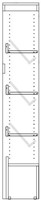 Foxis wandboekenkast - B900 x D300 x H1660 mm - wit-2
