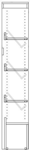 Foxis wandboekenkast - B900 x D300 x H1660 mm - wit-2