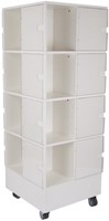 Foxis Tijdschriftentoren large met gekleurde binnenpanelen - B605 x D605 x H1660 mm - wit-avocadogroen-3