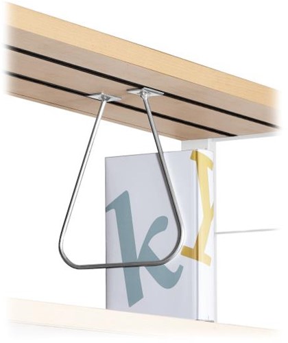 Hangende boekensteun voor houten plank
