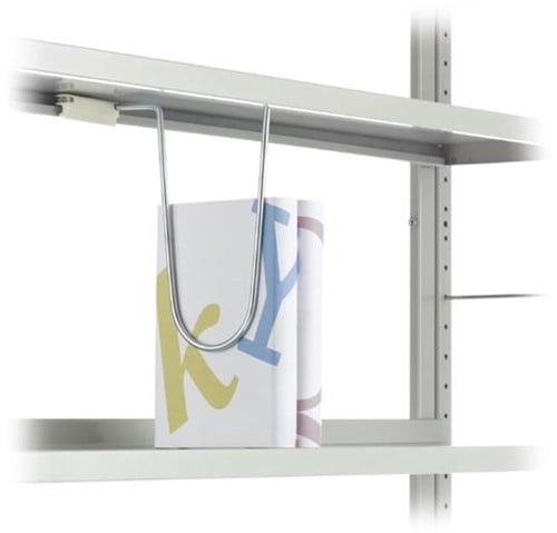Hangende boekensteun met kunststof slider