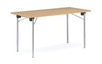 Skipper - Table pliante piètement quatre pieds croisés,
chromés, L 1 400, P 700 mm - Frêne noir
