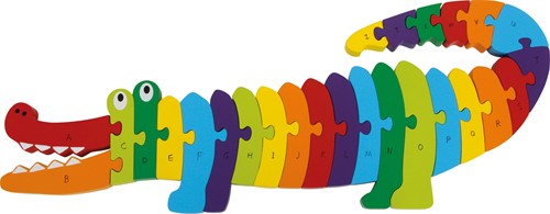 Leerpuzzel ABC krokodil