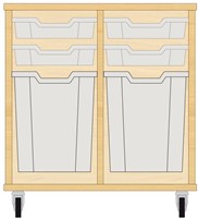 Storix Materiaalkast 51 wit. B710xH684xD465 - laden transparant met afgerond toppaneel