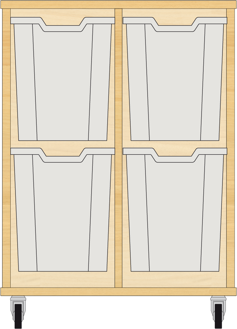 Storix Armoire de rangement 14 hêtre. B710xH856xD465 tiroirs transparent