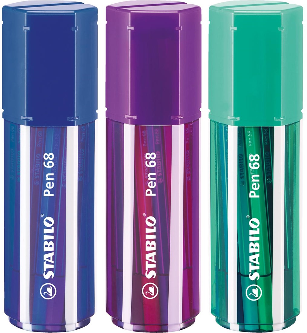 STABILO Pen 68 viltstift, Big Pen van 20 in geassorteerde kleuren Biblioshop