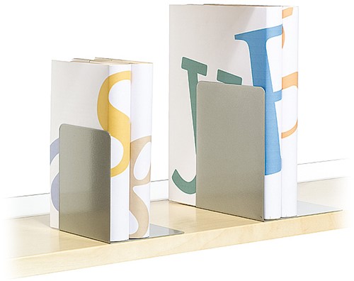 Boekensteun metaal Aluminiumgrijs Klein