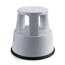 Tabouret roulant en plastique gris clair