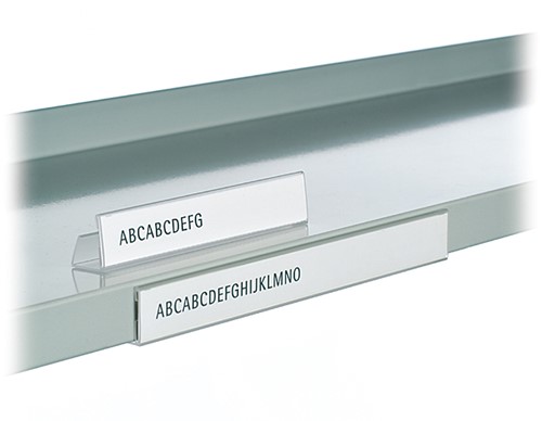 Rubriceringsstriphouder stalen planken, B210 x H20 mm