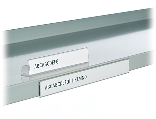 Rubriceringsstriphouder voor stalen planken