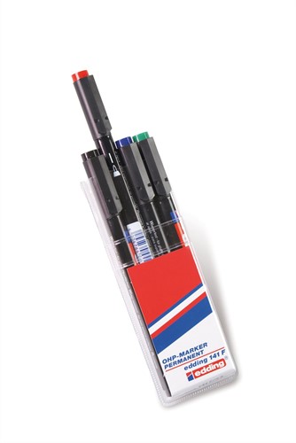 Markeerpen  4 pennen (blauw, groen, rood en zwart)