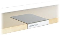 Porte-étiquette pour tablette
avec porte-titre - Gris aluminium