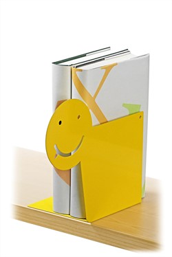 Boekensteun smiley geel