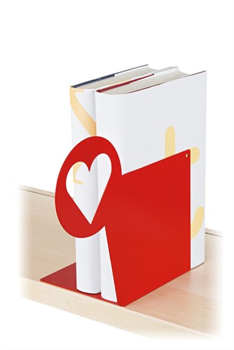 Boekensteun Hart, rood
