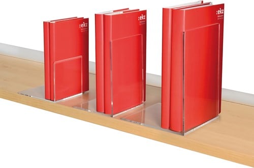 Boekensteun acrylglas, Groot, B150 x H210 x D160 mm, set van 2
