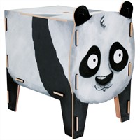 Kleurrijke Kinderkruk met Opbergvak – Pandamotief