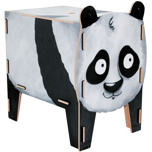 Tabouret de Rangement Enfant – Motif Panda Rigolo