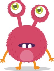Muursticker Monster Roze
