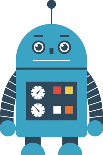 Muursticker Ruimte Robot Blauw