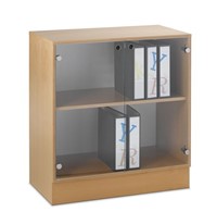 Armoire de rangement avec portes vitrées H896 mm pour 2 hauteurs de classement