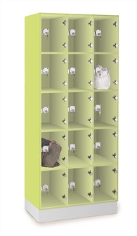 Armoire pour sacs, 15 compartiments, porte vitrée, décor 2