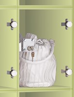 Armoire pour sacs, 15 compartiments, porte vitrée, décor 2-2