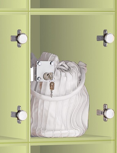 Armoire pour sacs, 15 compartiments, porte vitrée, décor 2-2