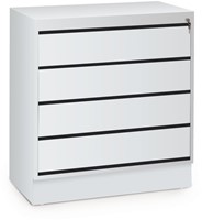 Armoire multimédia, H1245 mm (6 tiroirs), sans verrouillage central, décor 1