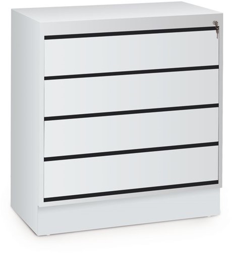 Armoire multimédia, H1245 mm (6 tiroirs), sans verrouillage central, décor 1