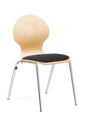 Chaise empilable Gina avec coussin