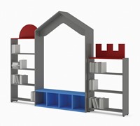 Villa pour enfants - Maison de jeu pour rayonnage mural