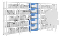 Presentatiemuur - Weergave - plank middenwand 10 lange planken