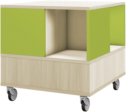 Foxis 22 kubuskast 1 niveau - B605 x D605 x H640 mm - ahorn-avocadogroen