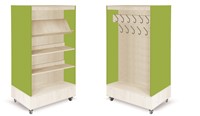 Foxis bibliothèque avec portemanteau L900 x P600 x H1660 mm - érable-vert avocat