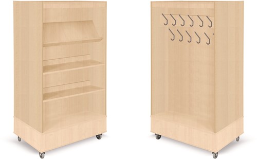 Foxis boekenkast met kapstok - B900 x D600 x H1660 mm - beuken