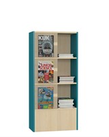 Kiosk Wall Slim L - Érable-bleu turquoise-2