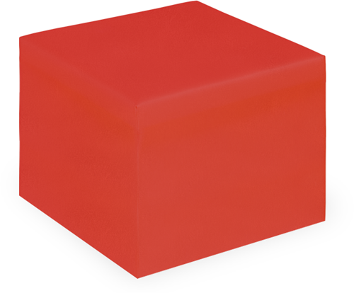 Vierkante poef klein B400 x D400 x H400 mm - rood