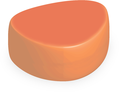 Plectrum poef groot Ø600 x H400 mm - oranje