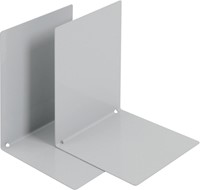 V-Part Serre-livres en métal, ensemble de 2 pièces, gris