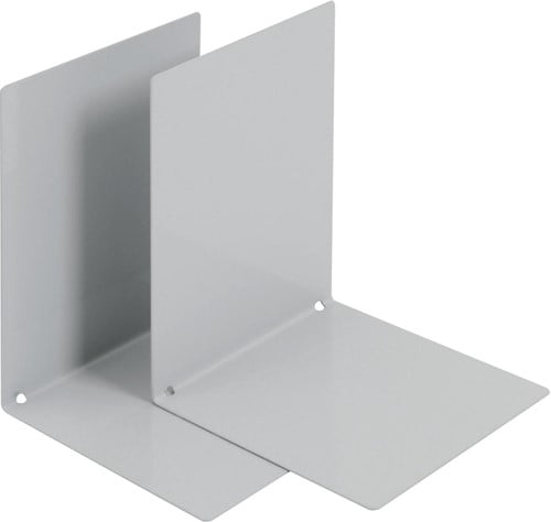 V-Part Serre-livres en métal, ensemble de 2 pièces, gris