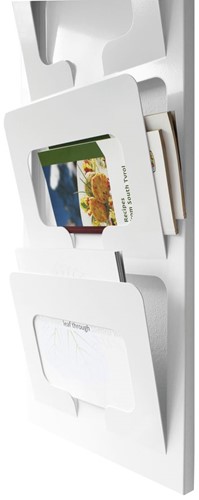 Porte-journaux Scoop pour montage mural, blanc RAL 9016