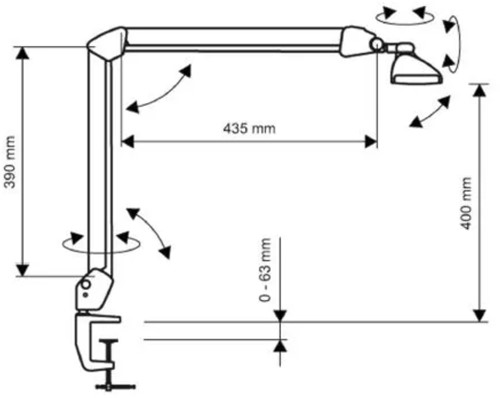 LED-tafellamp Work met klemmende voet - wit-2