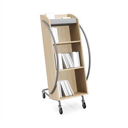 Boekenwagen B.4, mediabak en twee metalen planken