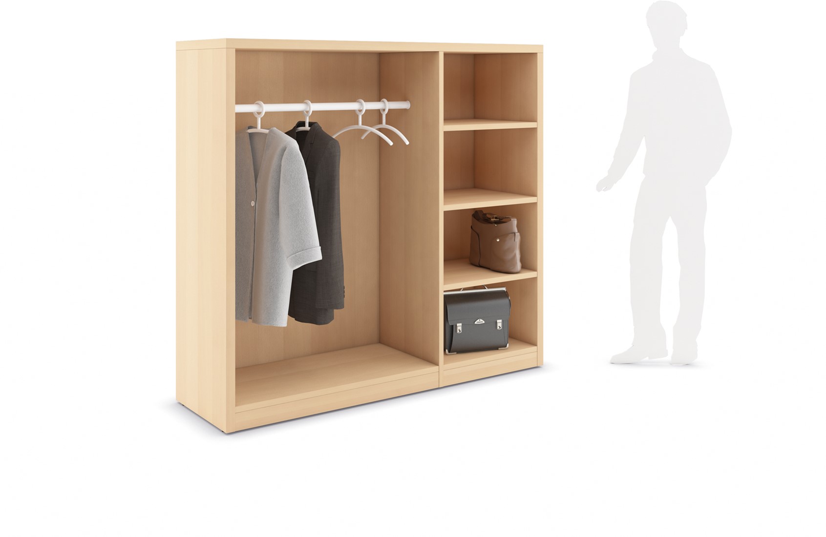 Armoire vestiaire ouverte